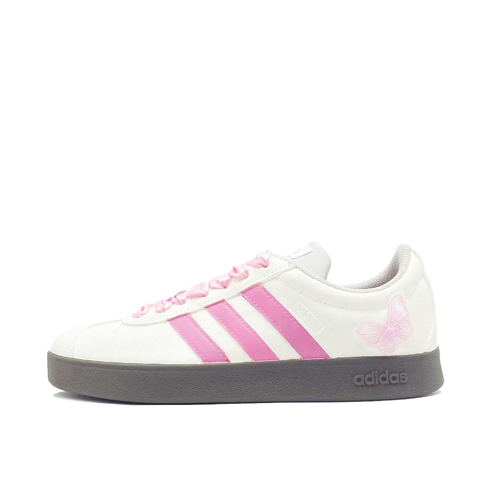 Adidas Neo VL Court Lifestyle Butterfly Whisper Coverage Abrasion Resistant Low Top Skateboard Shoes Unisex Pink