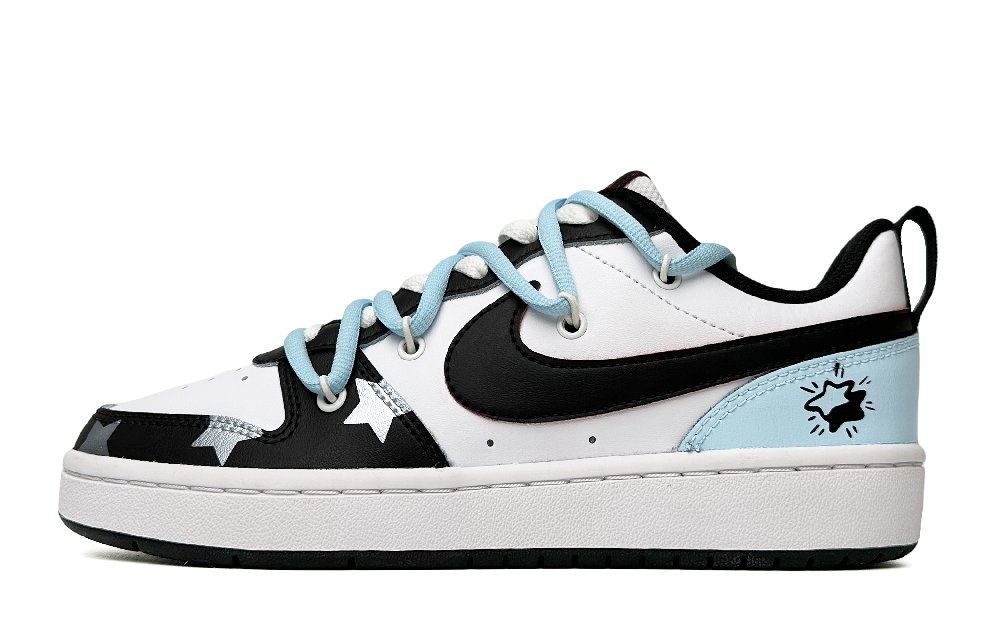Nike Court Borough Low Low-Top Skateboard Shoes GS Blue Black