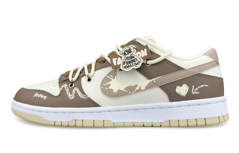 Nike Dunk Low Low-Top Skateboard Shoes Men's Beige Brown