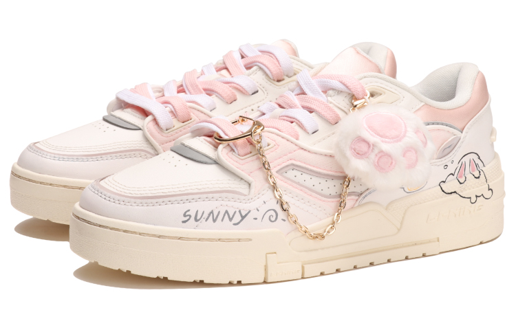 LiNing Low-Top Skateboard Shoes Women's Pink White купить в интернет-магазине Yoocart с быстрой доставкой по России.