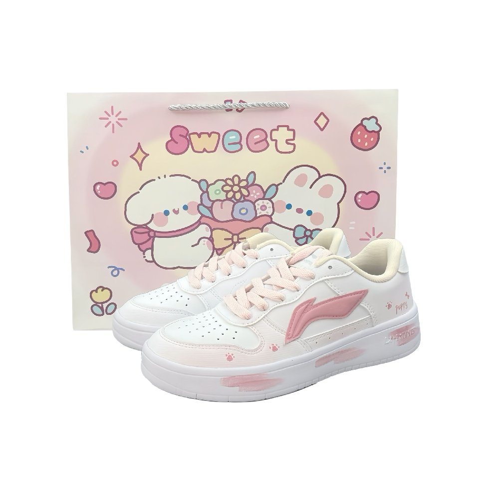 LINING Pontoon Boats Skateboard Shoes Unisex Low top White/Pink