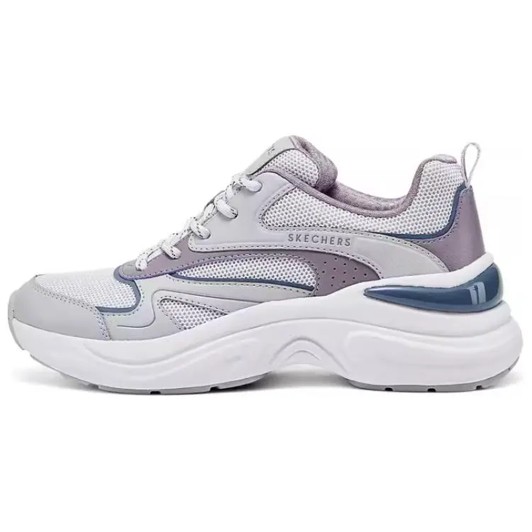 Skechers Street Supportive And Elastic Low Top Running Shoes Women's Gray/Multicolor