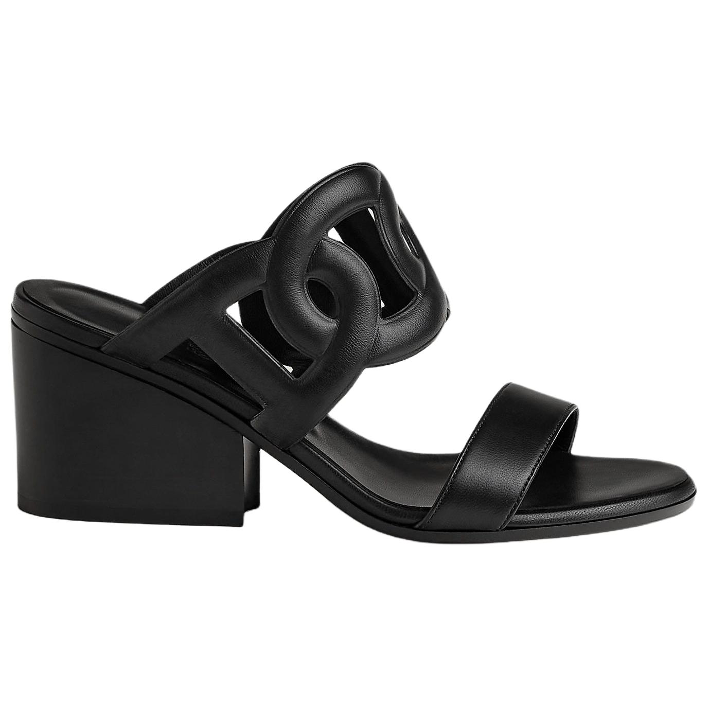 HERMES Slide Slippers Women's Black