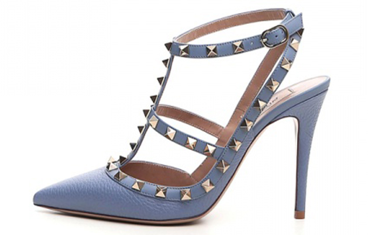 Valentino Rockstud Slim Heel High Heels Women's Blue