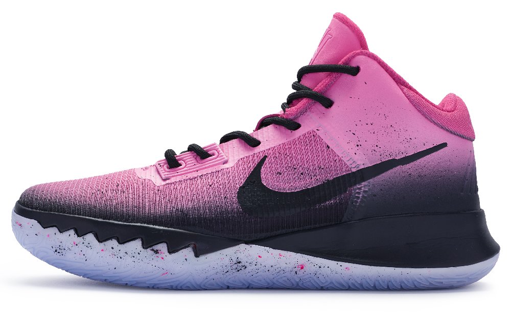 Nike Flytrap 4 Anti-Slip Wear-Resistant Mid-Top Basketball Shoes Men's Black Pink