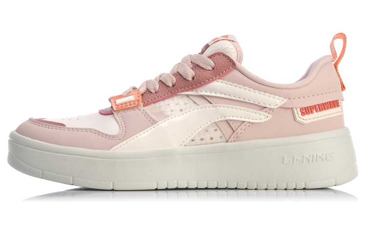 LiNing Only Us SUPERWAVE Lite Slip Resistant Abrasion Resistant Low top Skateboard Shoes Women's Pink