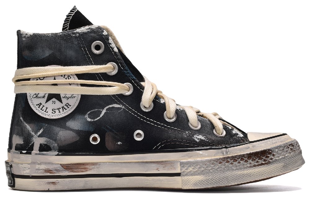 Converse 1970s All Star CUS ID Lightweight High-Top Canvas Shoes Unisex Black Gray