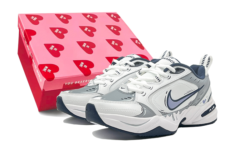 Nike Air Monarch 4 Height Increasing Low-Top Chunky Sneakers Unisex Gray White