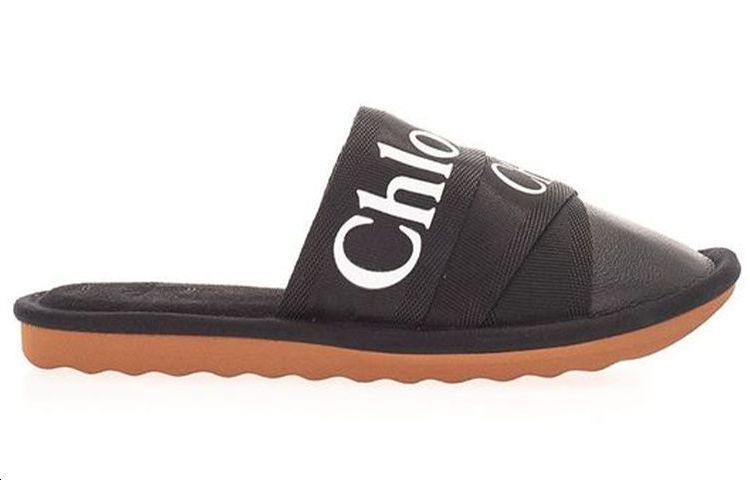 Chloe Rubber Sole Slide Slippers Women's Black
