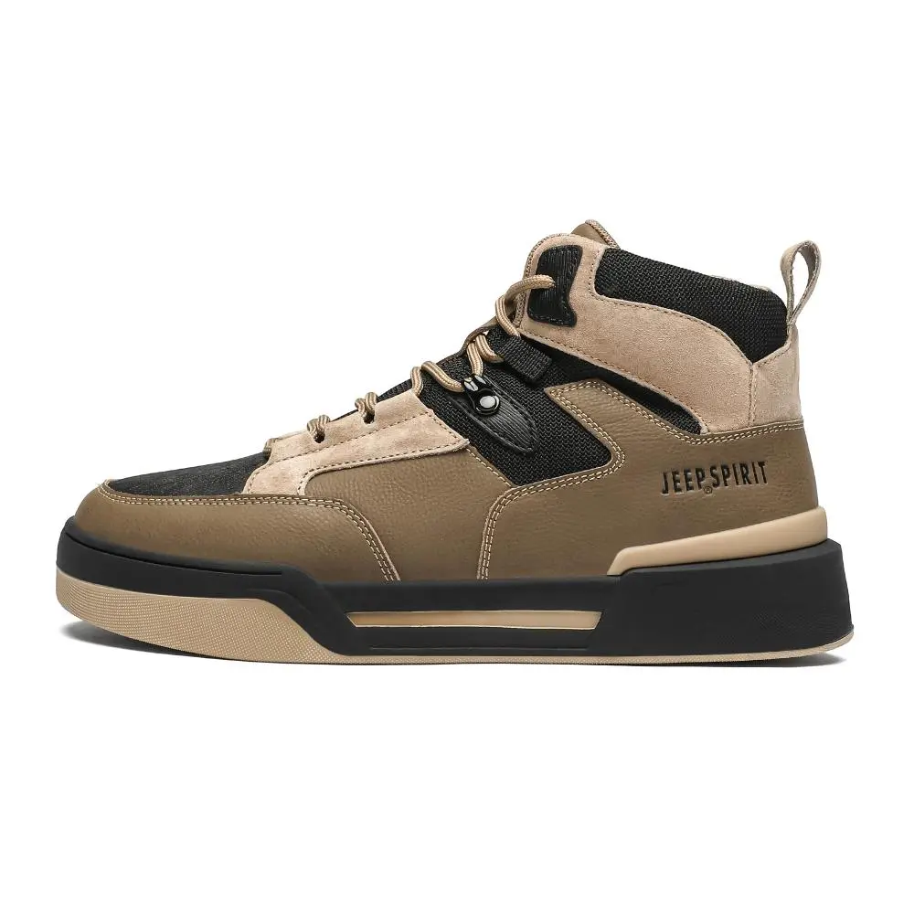 JEEP SPIRIT High Top Skateboard Shoes Men's Natural Deer
