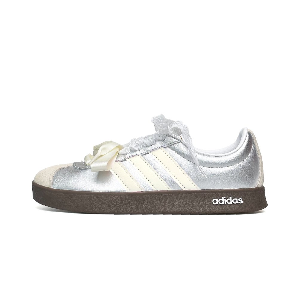 Adidas VL COURT 2.0 Vassell Abrasion Resistant Low top Skateboard Shoes Women's Silver Yellow