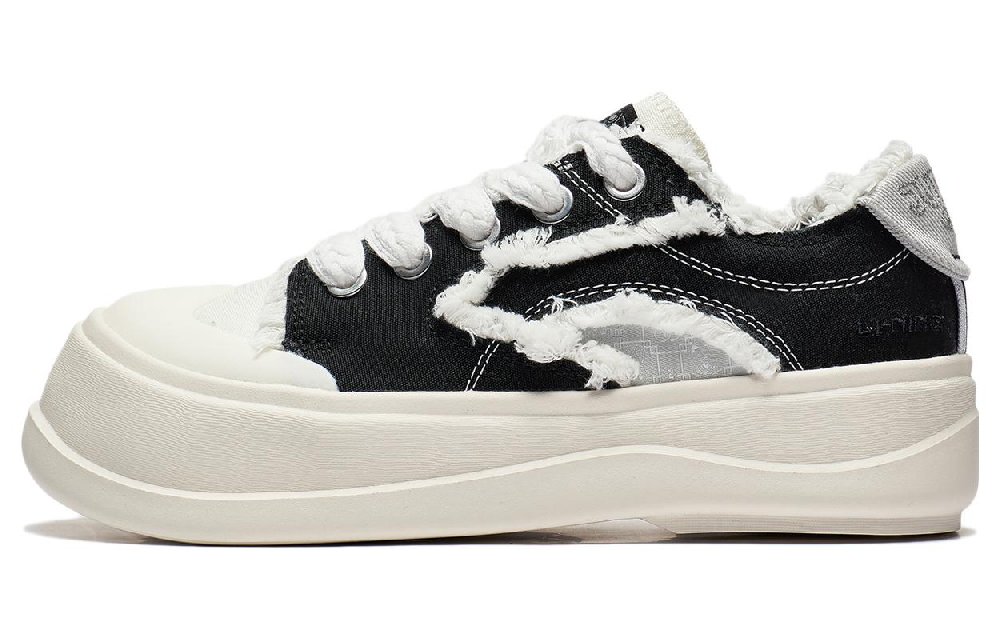 Disney x LiNing Honey Platform Slip Resistant Abrasion Resistant Low top Sports Casual Shoes Women's Black White