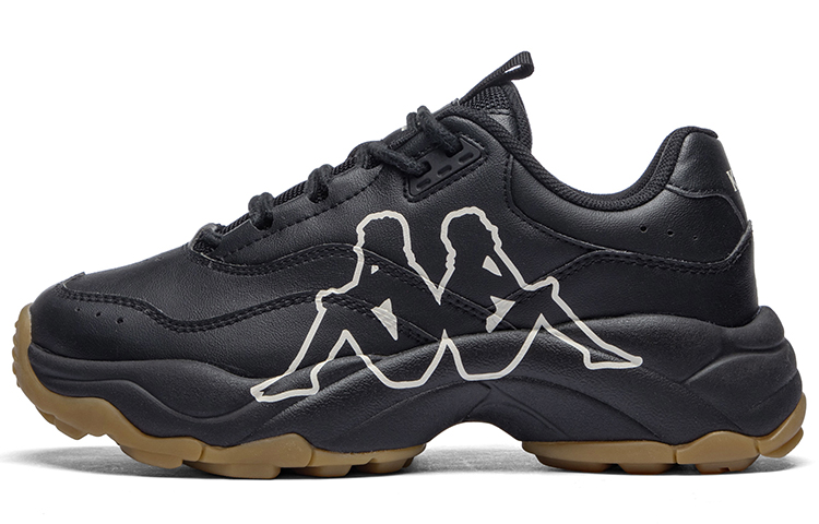 Kappa Cushioning Anti-Slip Wear-Resistant Breathable Support Height Increasing Low-Top Chunky Sneakers Unisex Black