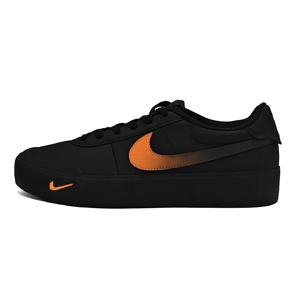 Nike Court Shot Gradient Orange Non slip Lightweight Low Top Skateboard Shoes Unisex Black Orange
