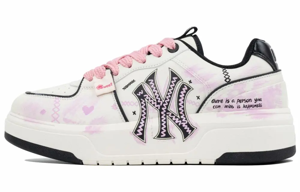 MLB Chunky Liner Low Top Skateboard Shoes Unisex Pink White