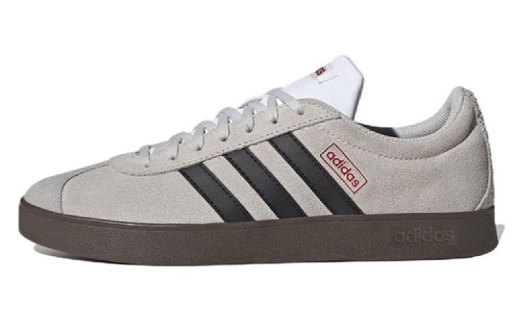 Adidas Neo Vl Court Classic Anti-Slip And Wear-Resistant Lightweight Low-Top Skateboard Shoes Unisex Red White