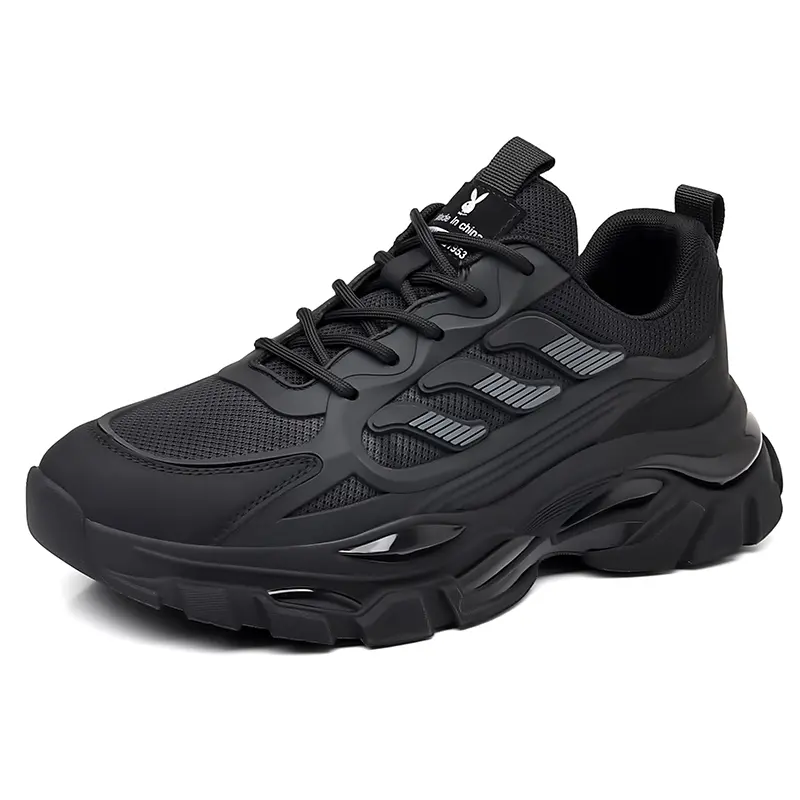Playboy Casual Collection Slip Resistant Low Top Chunky Sneakers Men's Black