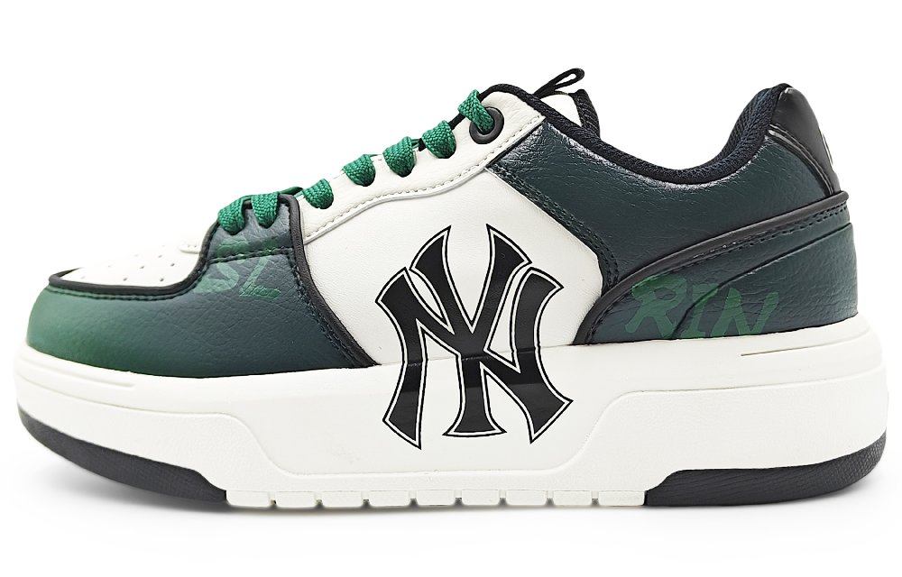 MLB Chunky Liner Abrasion Resistant Low Top Skateboard Shoes Unisex White Green