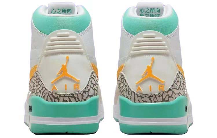 Jordan Legacy 312 Cushioned Wear-Resistant Breathable High-Top Vintage Basketball Shoes Men's White Green купить в интернет-магазине Yoocart с быстрой доставкой по России.