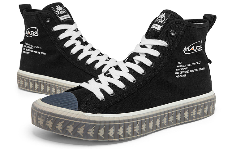 Kappa High-Top Canvas Shoes Unisex Black купить в интернет-магазине Yoocart с быстрой доставкой по России.
