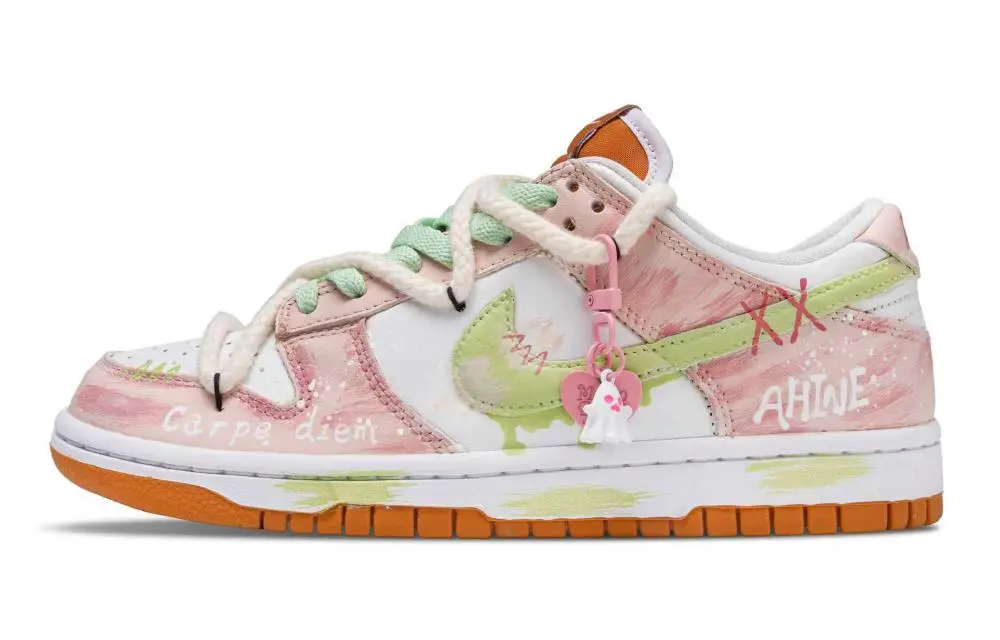 Nike Dunk Guava Sugar Cube Abrasion Resistant Low top Skateboard Shoes Unisex Pink Green
