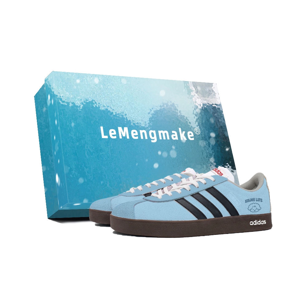 Adidas VL COURT 2.0 Lemon Joy Cushioning, Wear Resistant Low Top Skateboard Shoes Unisex Blue Black