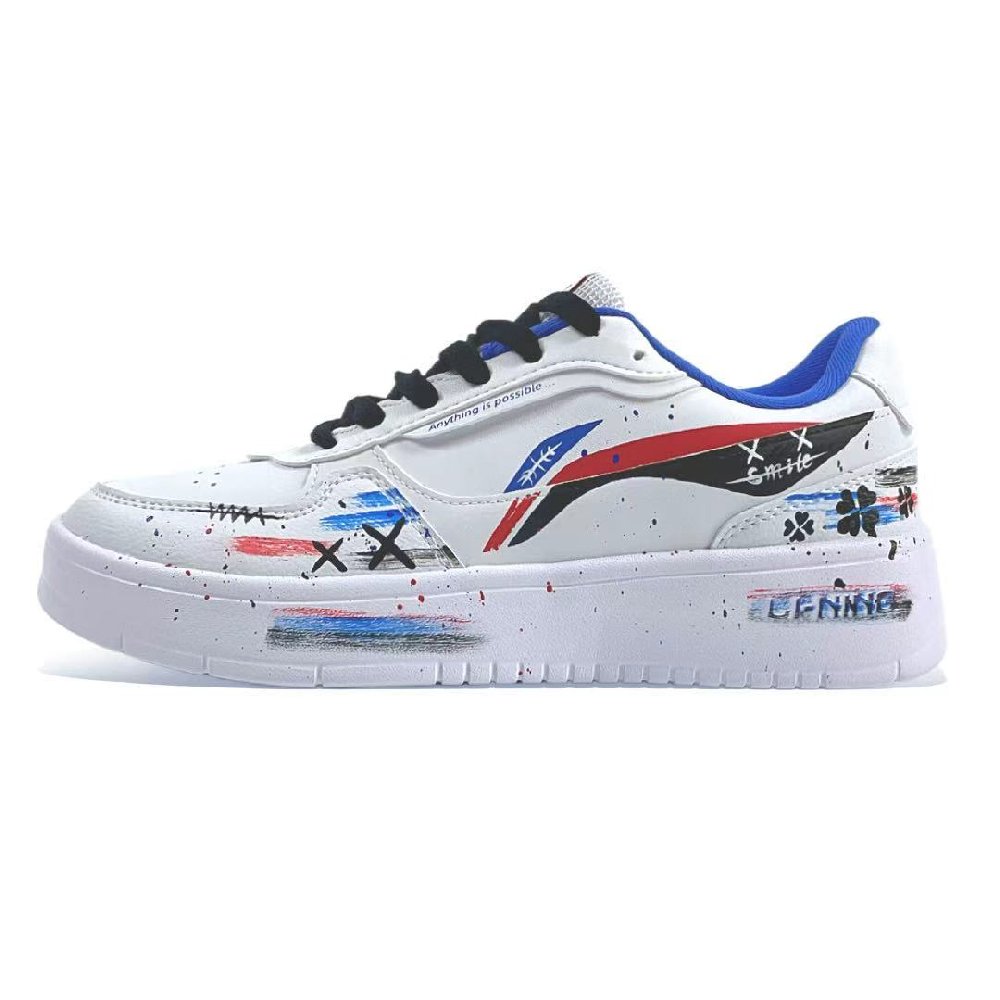 LiNing Duda Coverage Waterproof Cushioning Low Top Skateboard Shoes Men's White