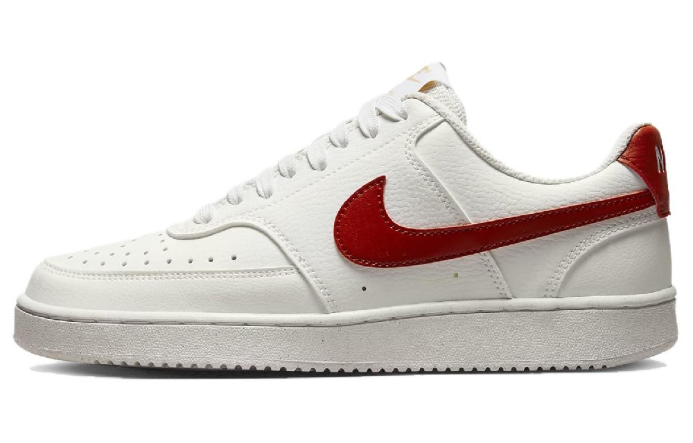 Nike Court Vision Low Low-Top Comfortable Skateboard Shoes Women's White Red