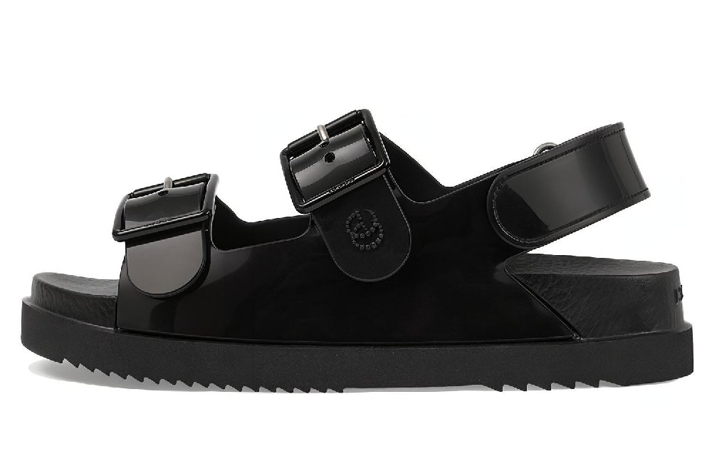 GUCCI Mini Double G Sandal Black Rubber Women's