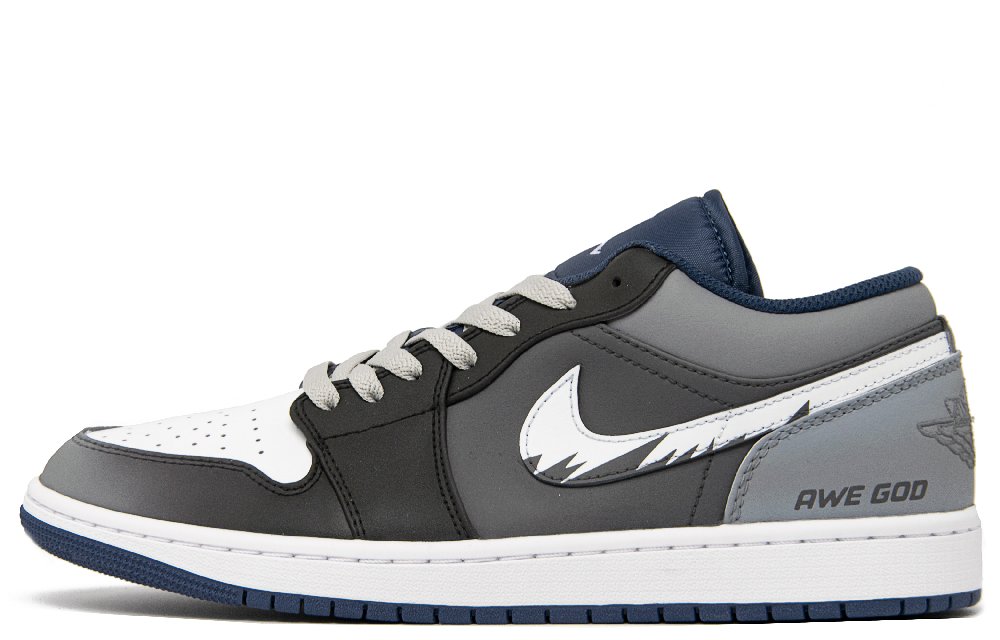 JORDAN Air JORDAN 1 Vintage Basketball Shoes Men Low Top Black/Gray