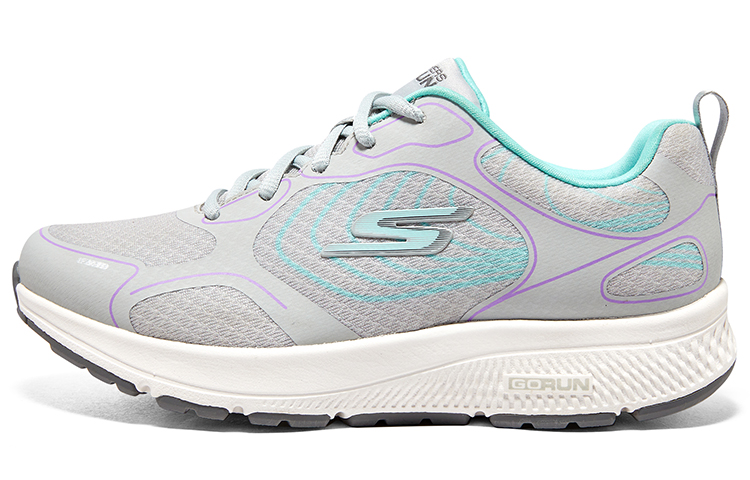 Skechers Go Run Consistent Cushioning, Wear Resistant Low Top Casual Running Shoes Women's Gray Blue