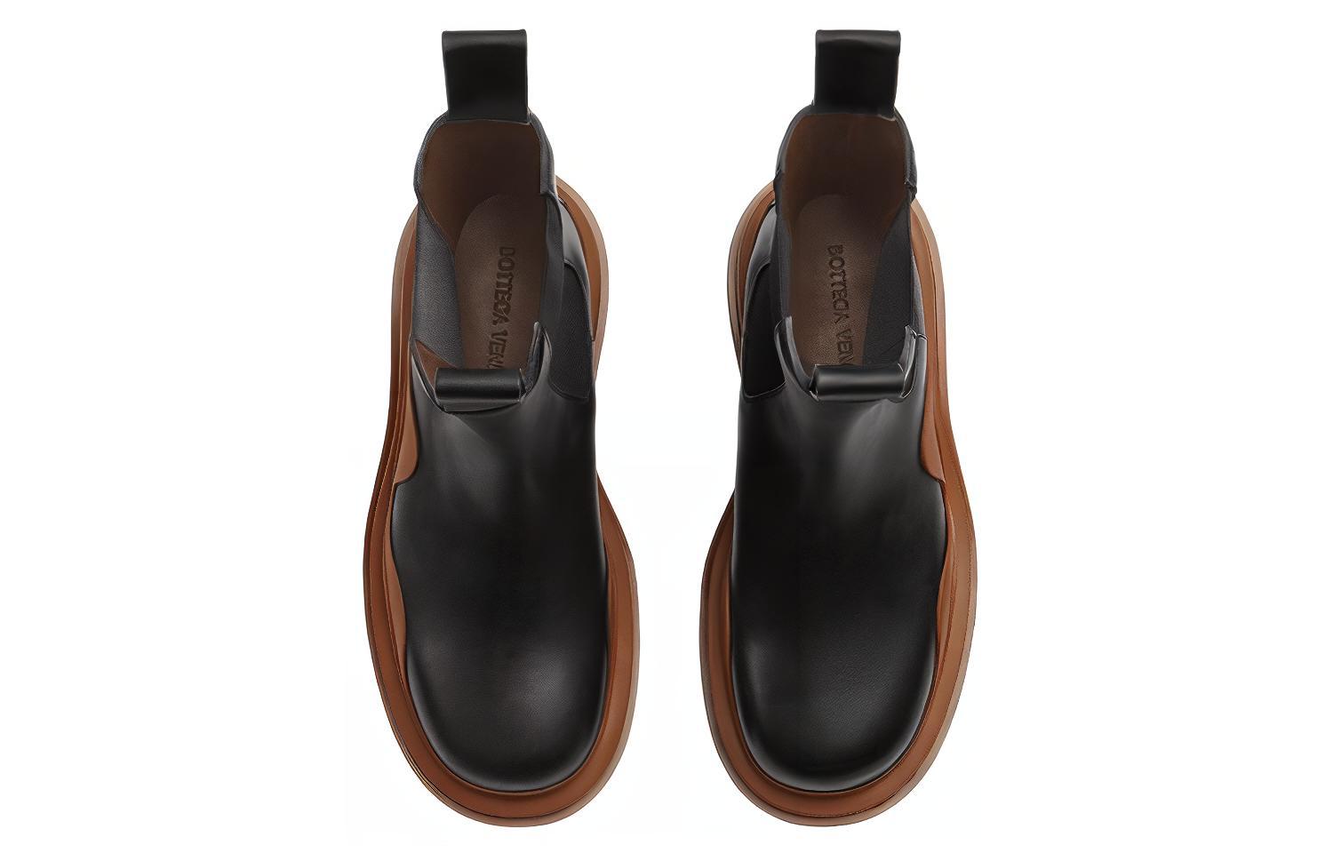 Bottega Veneta Tire Short Chelsea Boots Men's Black