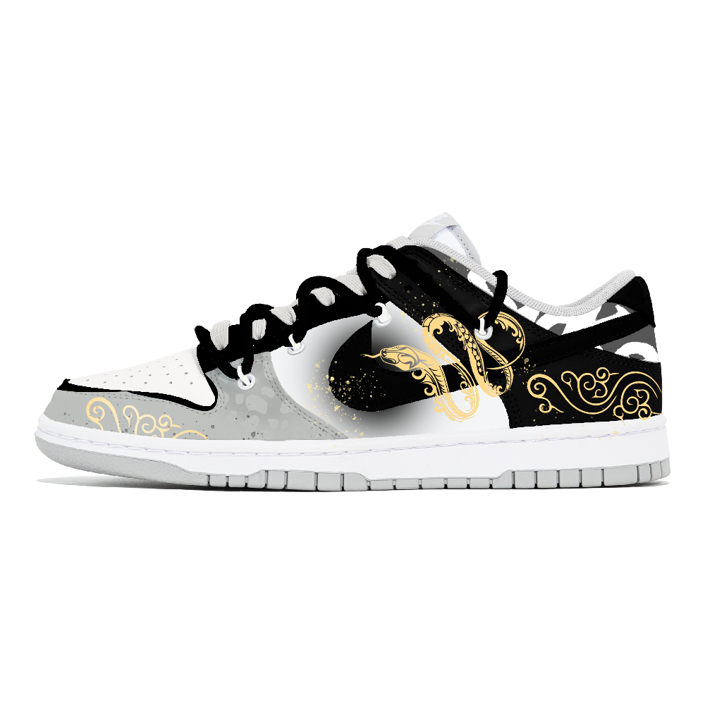 Nike Dunk Joy Lemon Abrasion-Resistant Low-Top Skateboard Shoes Men's Black White