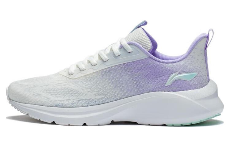 LiNing YunQue Slip-Resistant Cushioning Wear-Resistant Low-Top Running Shoes Women's White Purple
