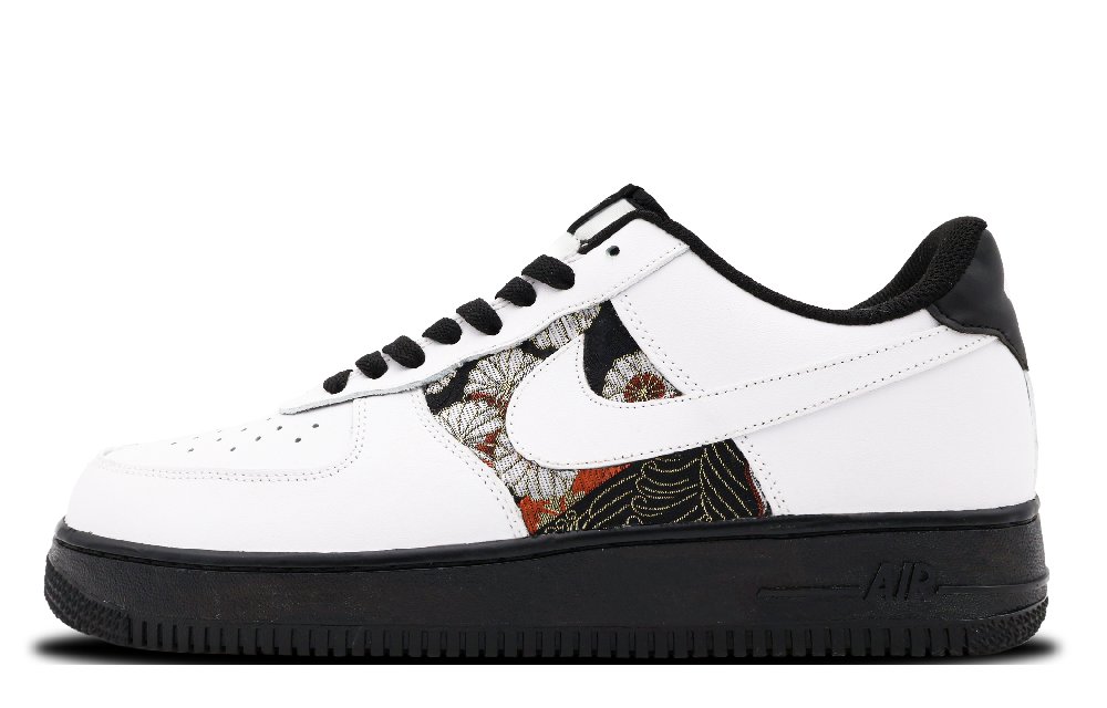 Nike Air Force 1 Coverage Anti-Slip And Wear-Resistant Low-Top Skateboard Shoes Men's Black White