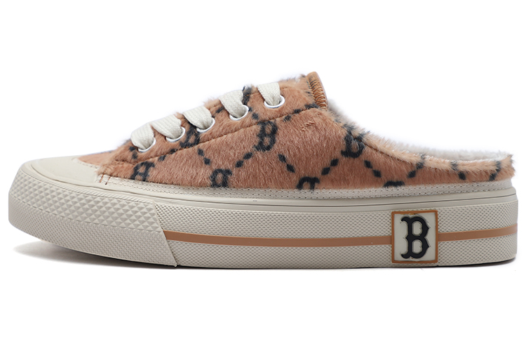 MLB Playball Mule Low-Top Canvas Shoes Unisex Dark Beige Yellow