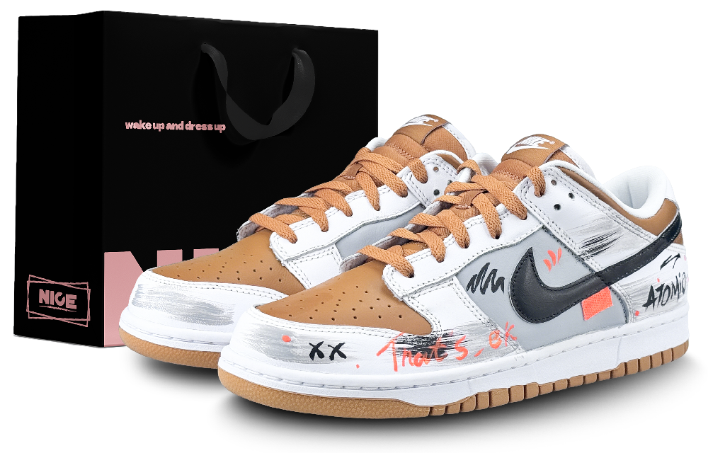 Nike Dunk Abrasion Resistant Low Top Skateboard Shoes Men's Orange