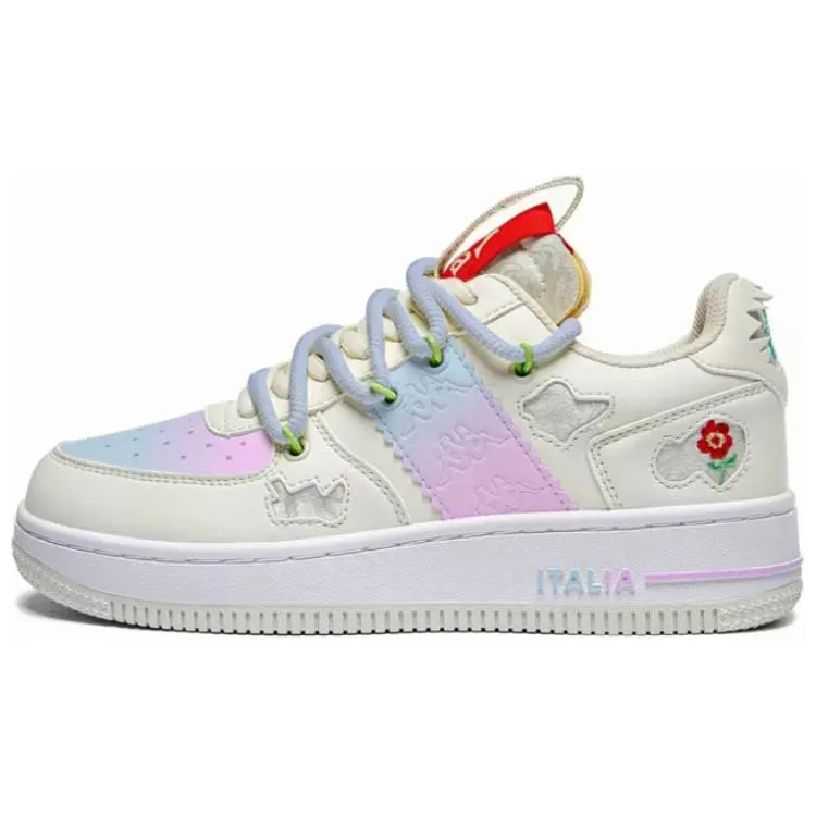 Kappa Anti-Slip Wear-Resistant Low-Top Skateboard Shoes Women's Blue Pink