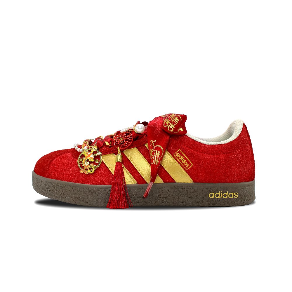 Adidas Neo VL Court 2.0 Low Top Skateboard Shoes Unisex Red Gold