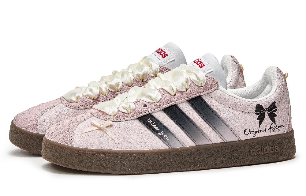 Adidas Neo VL Court 2.0 Anti-Slip Wear-Resistant Low-Top Skateboard Shoes Unisex Light Pink