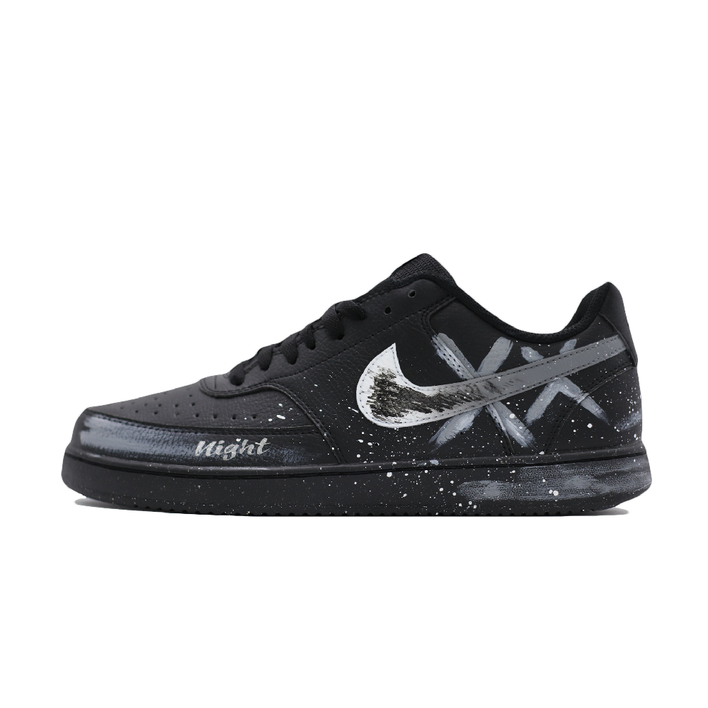 Nike Court Vision Low Midnight Phantom Blade Anti Slip Wear Resistant Low Top Skateboard Shoes Unisex Black Gray