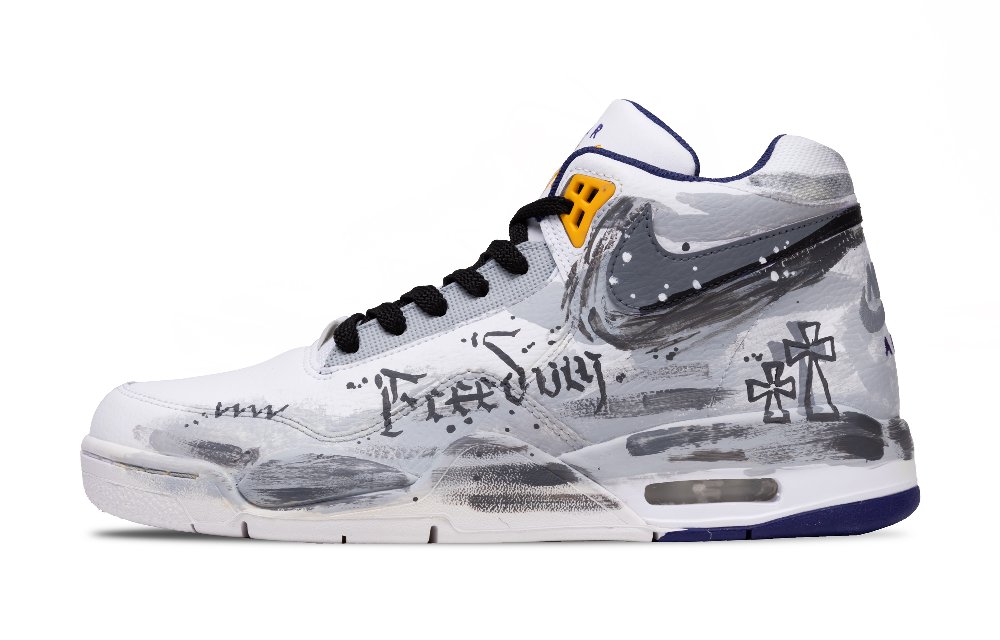 Nike Flight Legacy Thirteen Month Funeral Slip Resistant Mid Top Vintage Basketball Shoes Men's Light Gray