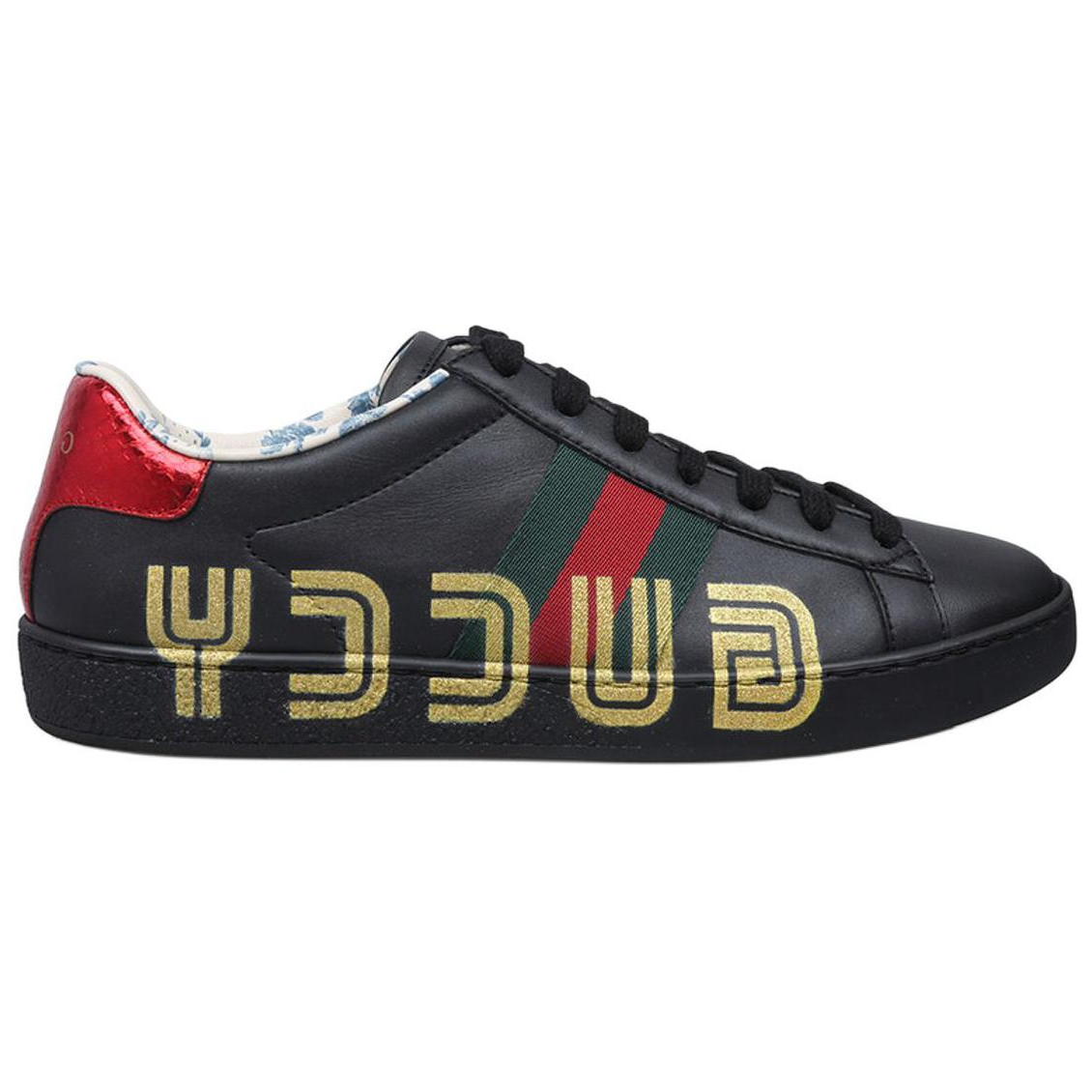 Gucci Wmns Ace Low 'Guccy Print - Black' Women's