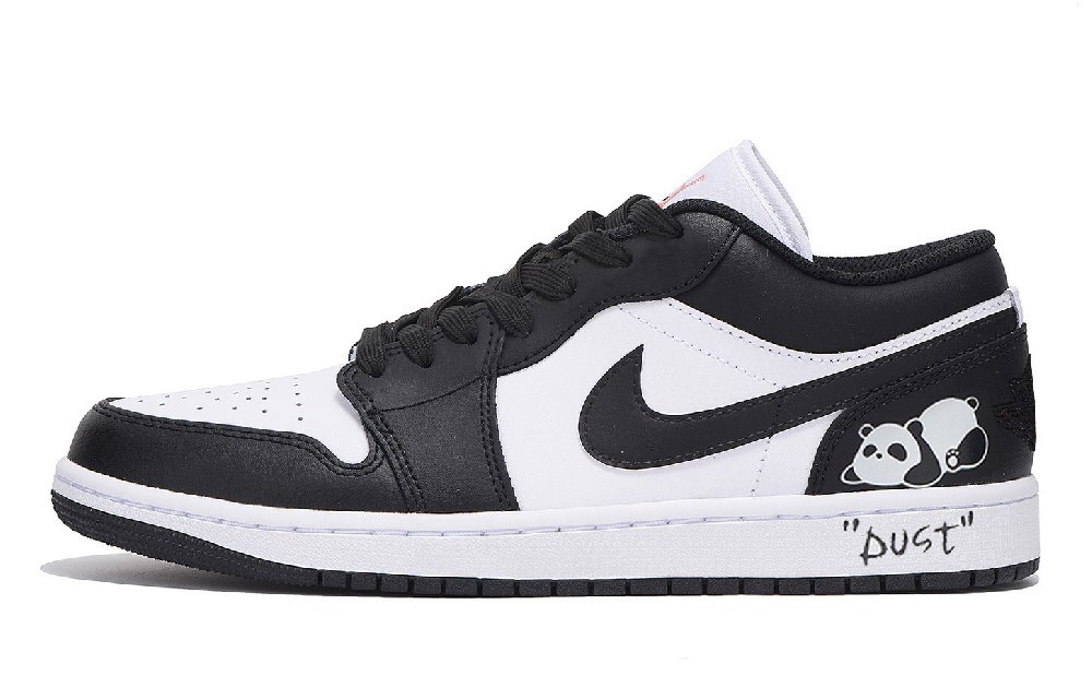 Jordan Air Jordan 1 Abrasion Resistant Coverage Low Top Vintage Basketball Shoes Unisex Black White