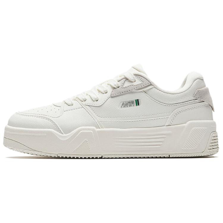 Anta C37 Series Anti Slip Wear Resistant Low Top Skateboard Shoes Women's Ivory White