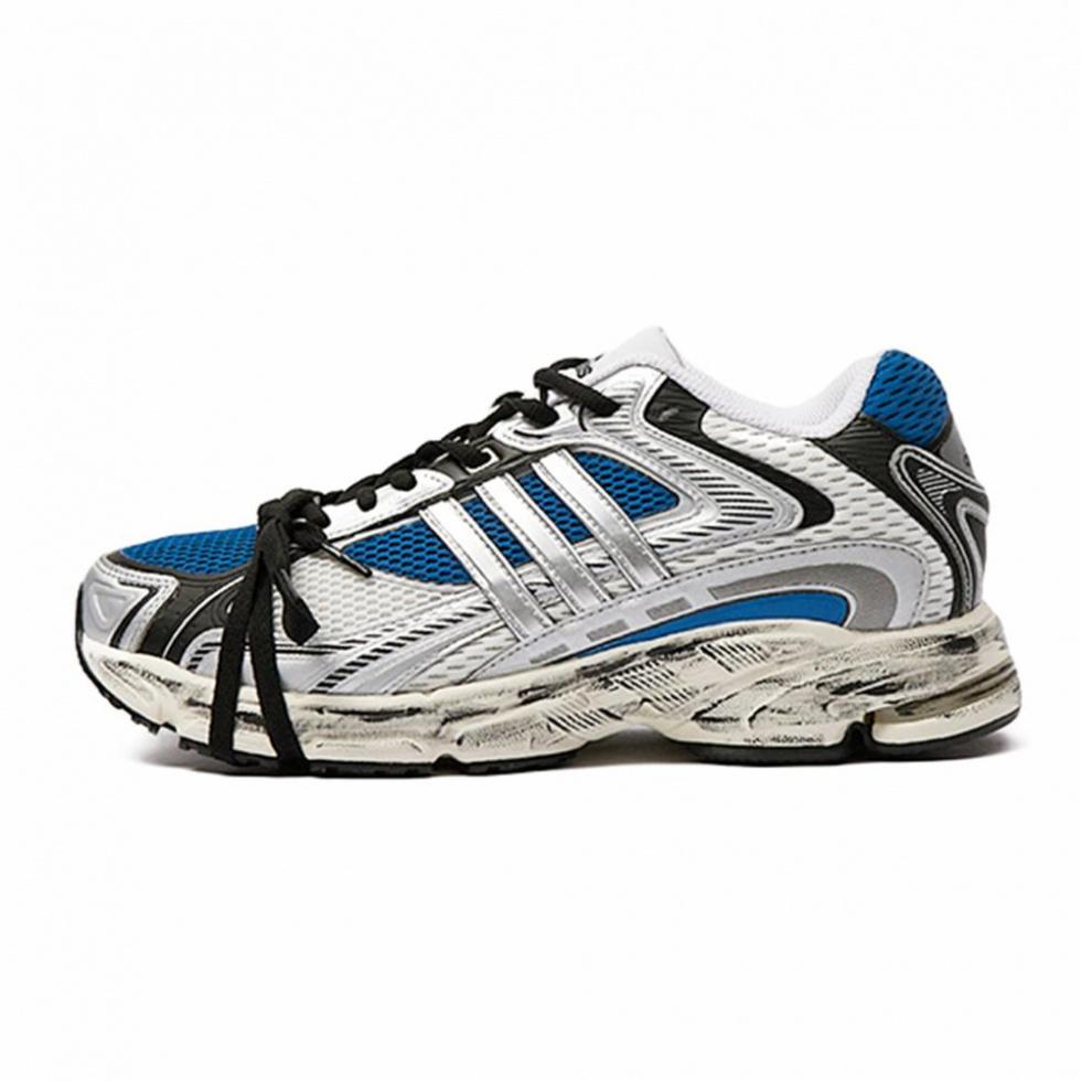 Adidas Originals Response Cushioned Slip-Resistant Low-Top Casual Running Shoes Unisex Black Silver Blue