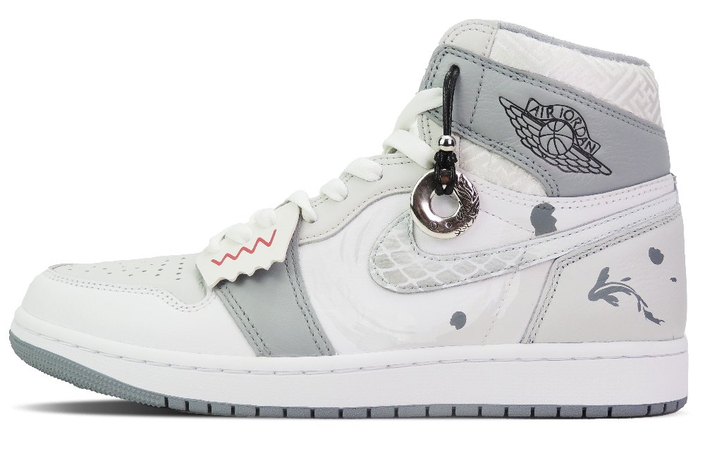 Jordan Air Jordan 1 Vintage Basketball Shoes Unisex High Top White Gray