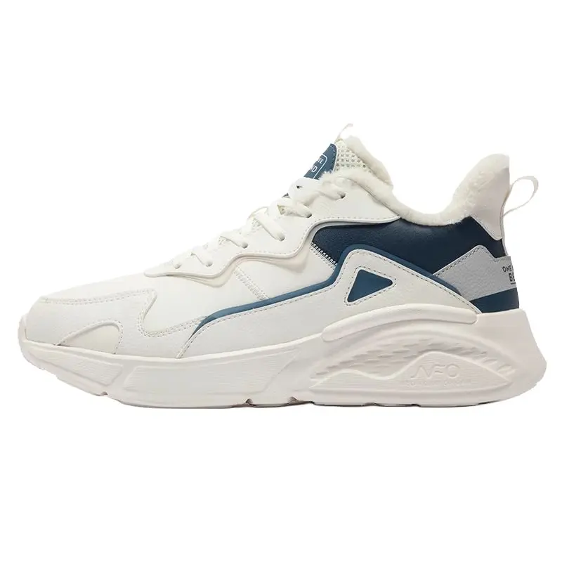 361° Coverage Warm Mid-Top Casual Running Shoes Men's White Blue