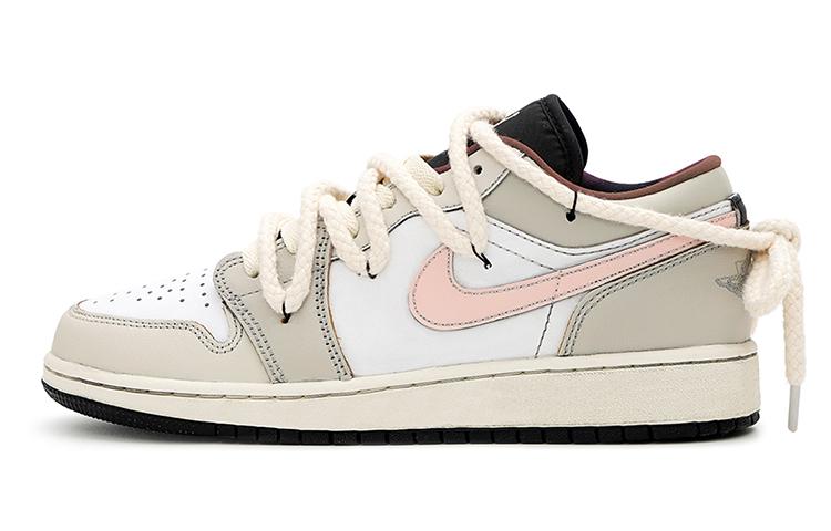 Jordan Air Jordan 1 Low Low-Top Vintage Basketball Shoes GS Gray Pink