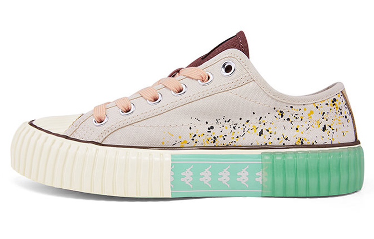 Kappa Anti-Slip Wear-Resistant Low-Top Skateboard Shoes Unisex Feather White
